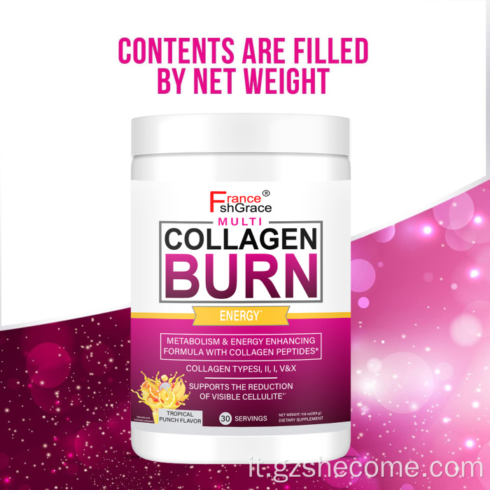 Polvere multi collagene di collagene idrolizzato organico